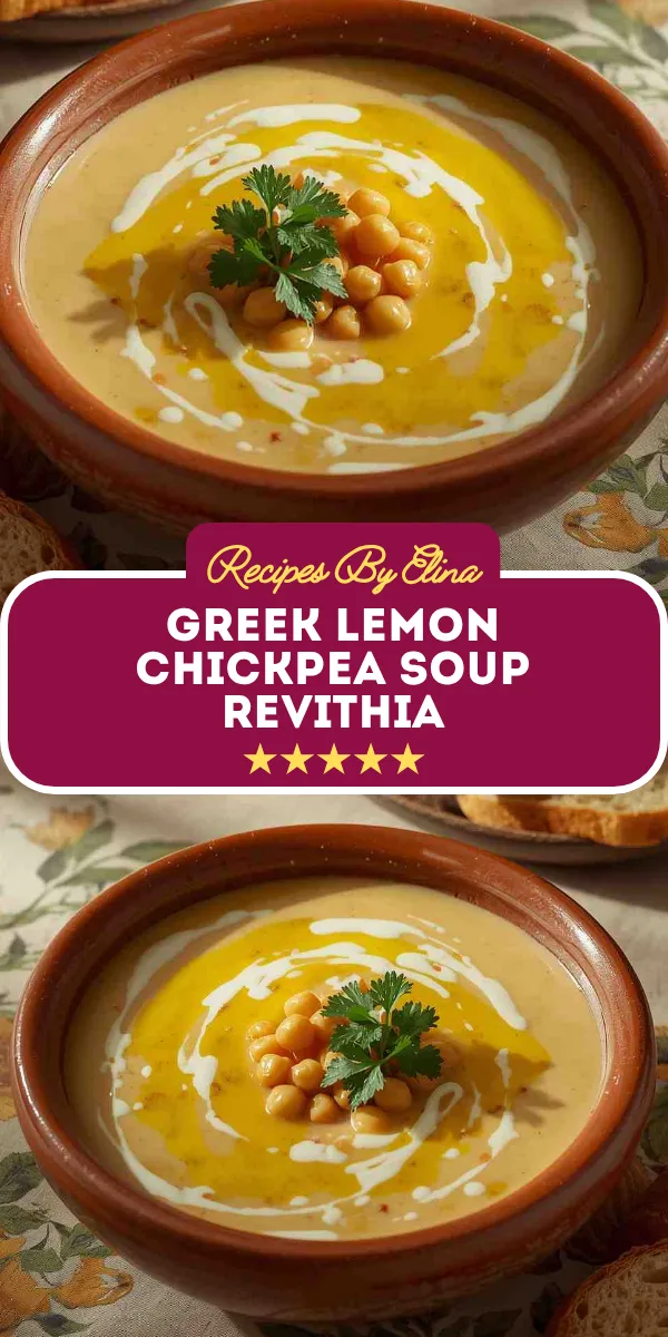 Greek Lemon Chickpea Soup (Revithia)