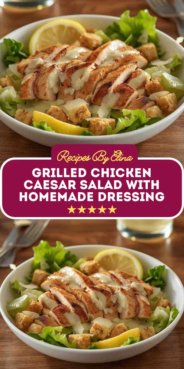 Grilled Chicken Caesar Salad with Homemade Dressing