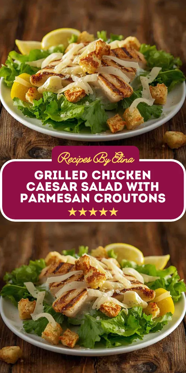 Grilled Chicken Caesar Salad with Parmesan Croutons