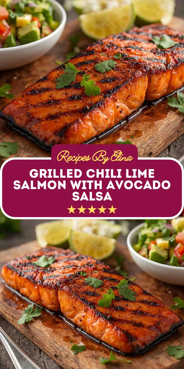 Grilled Chili Lime Salmon with Avocado Salsa