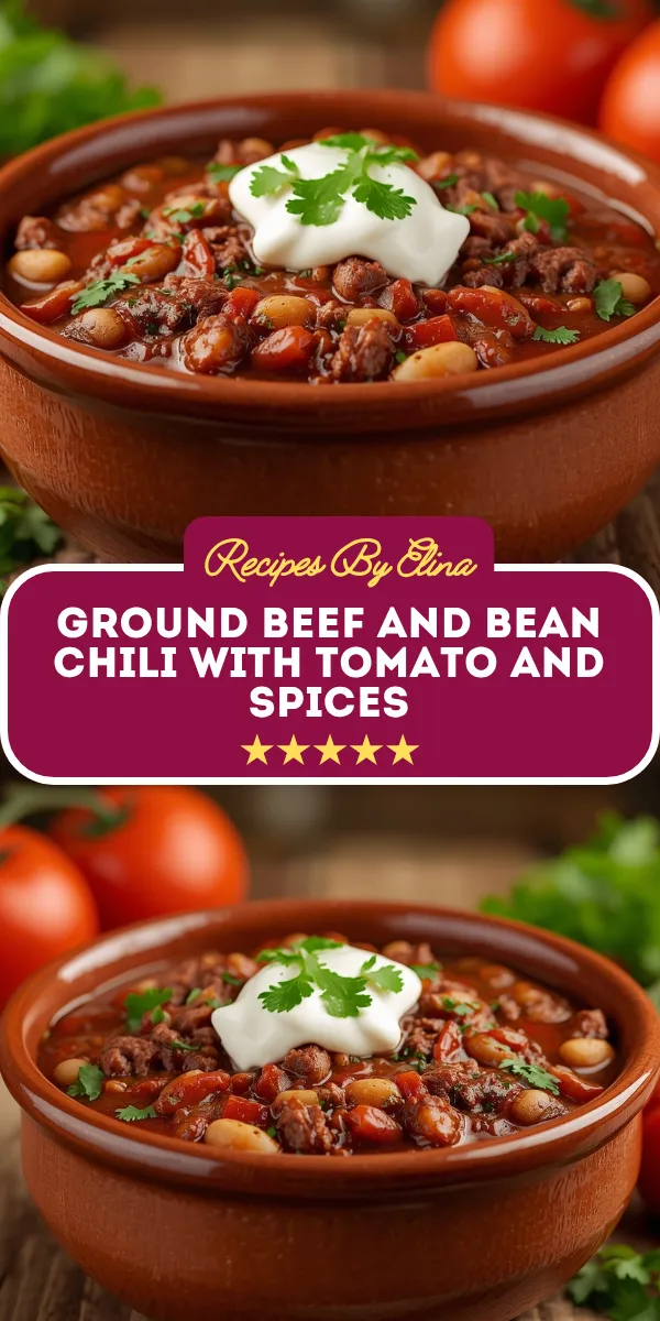 Ground Beef and Bean Chili with Tomato and Spices
