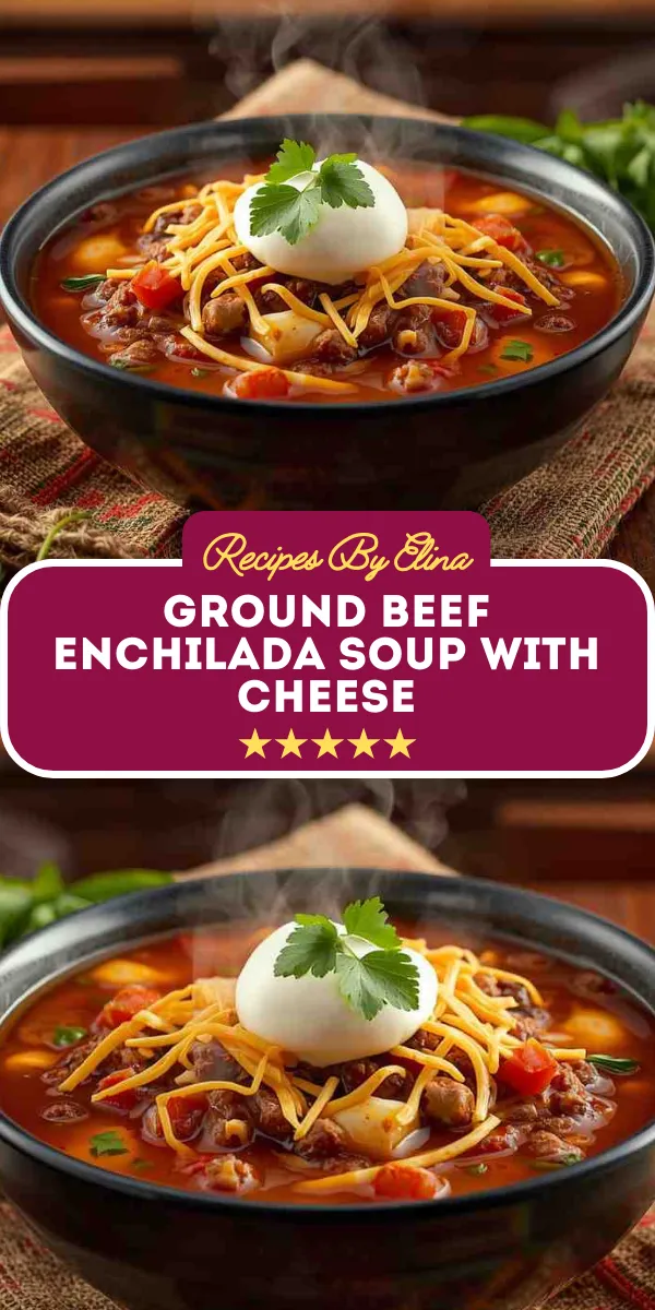 Ground Beef Enchilada Soup with Cheese