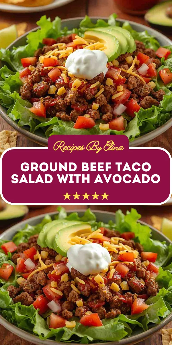 Ground Beef Taco Salad with Avocado