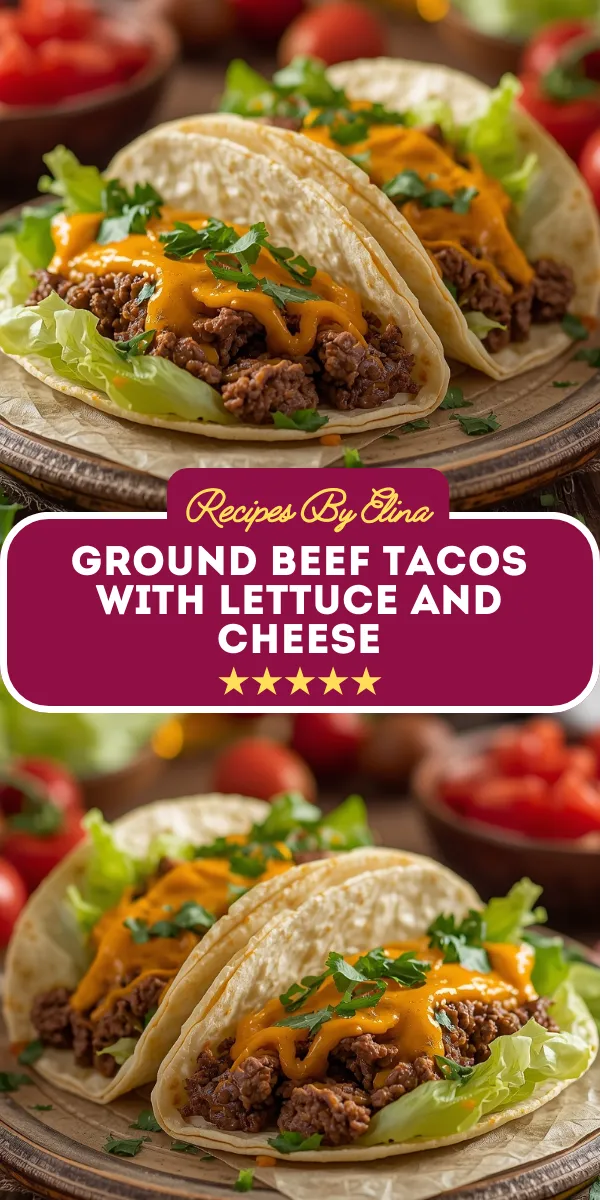 Ground Beef Tacos with Lettuce and Cheese