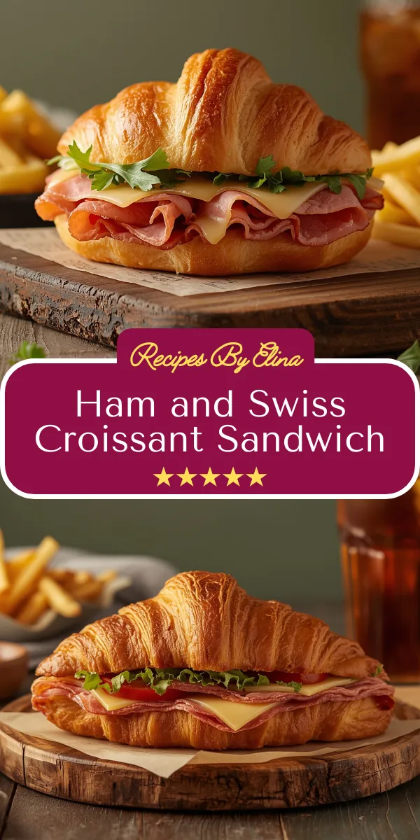 Ham and Swiss Croissant Sandwich