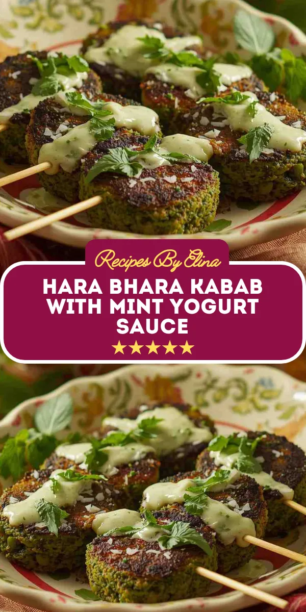 Hara Bhara Kabab with Mint Yogurt Sauce
