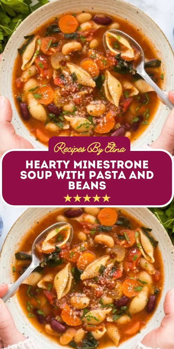 Hearty Minestrone Soup with Pasta and Beans