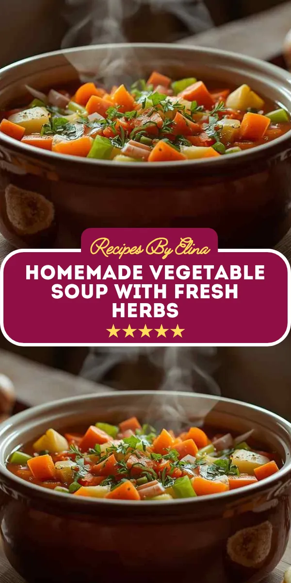 Homemade Vegetable Soup with Fresh Herbs