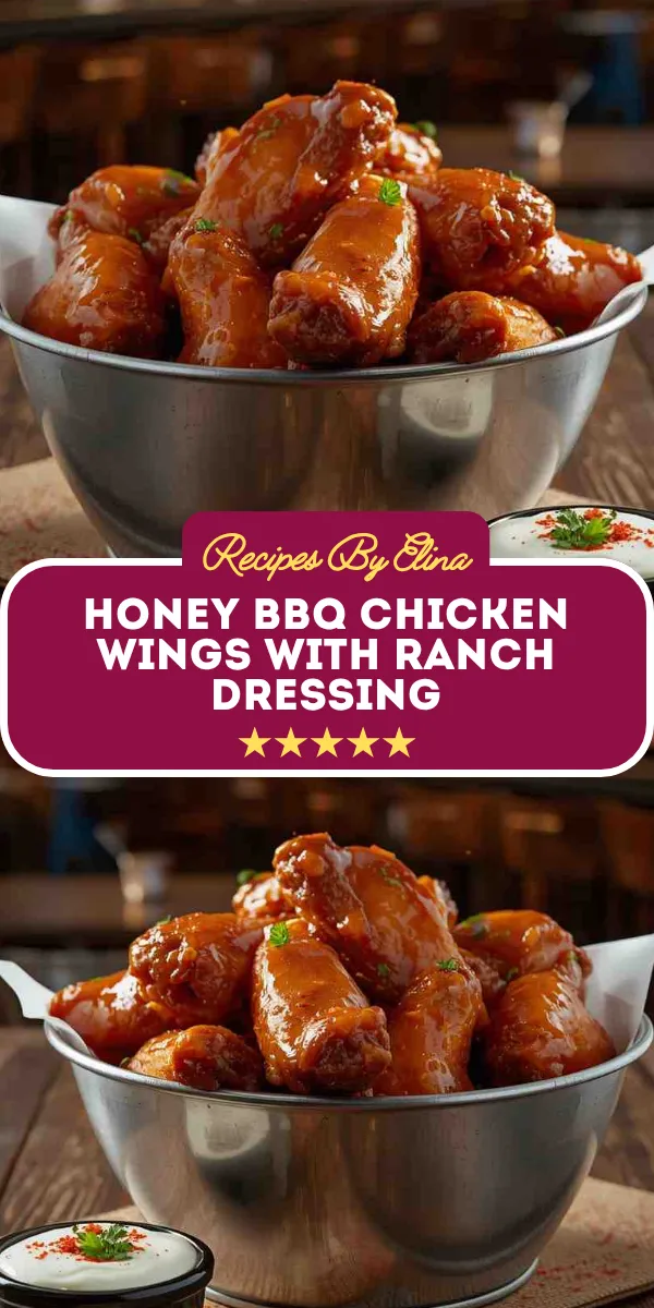 Honey BBQ Chicken Wings with Ranch Dressing