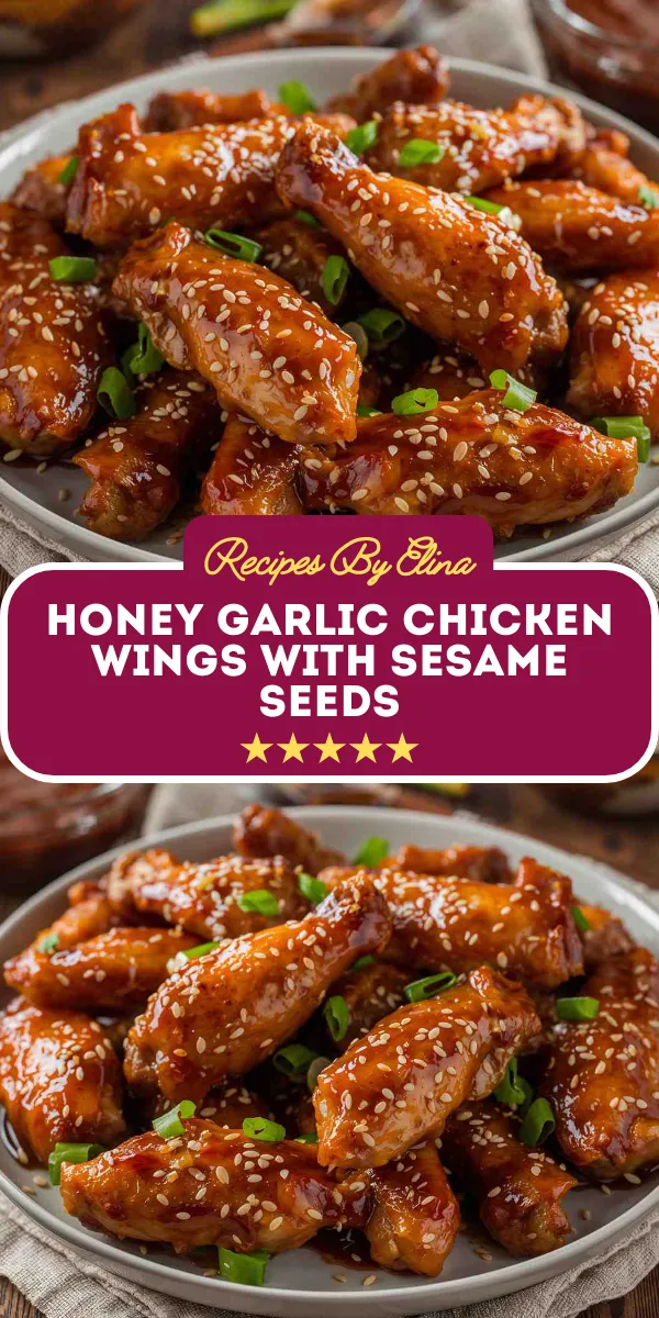 Honey Garlic Chicken Wings with Sesame Seeds