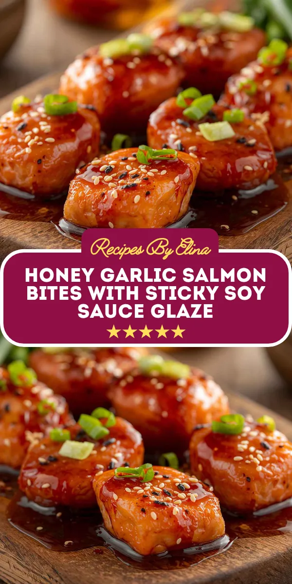 Honey Garlic Salmon Bites with Sticky Soy Sauce Glaze