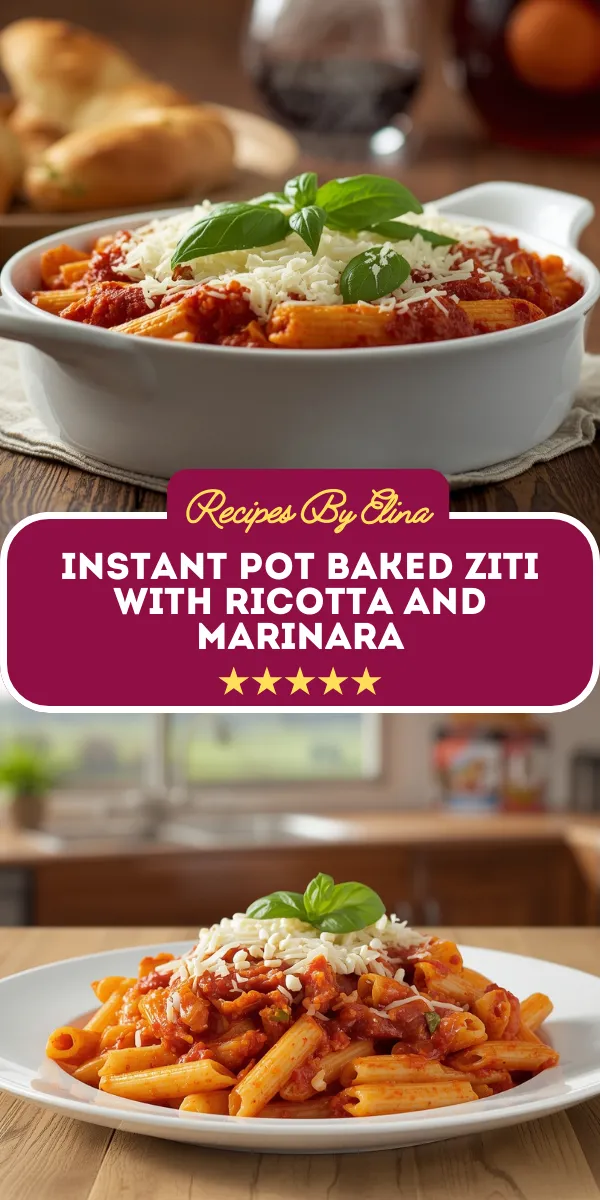 Instant Pot Baked Ziti with Ricotta and Marinara