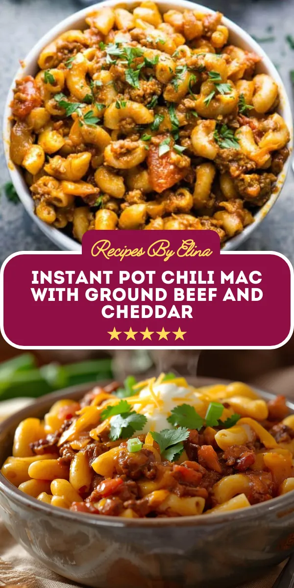 Instant Pot Chili Mac with Ground Beef and Cheddar