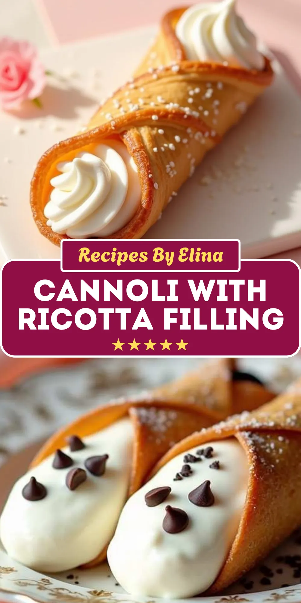 Italian Cannoli with Ricotta Filling