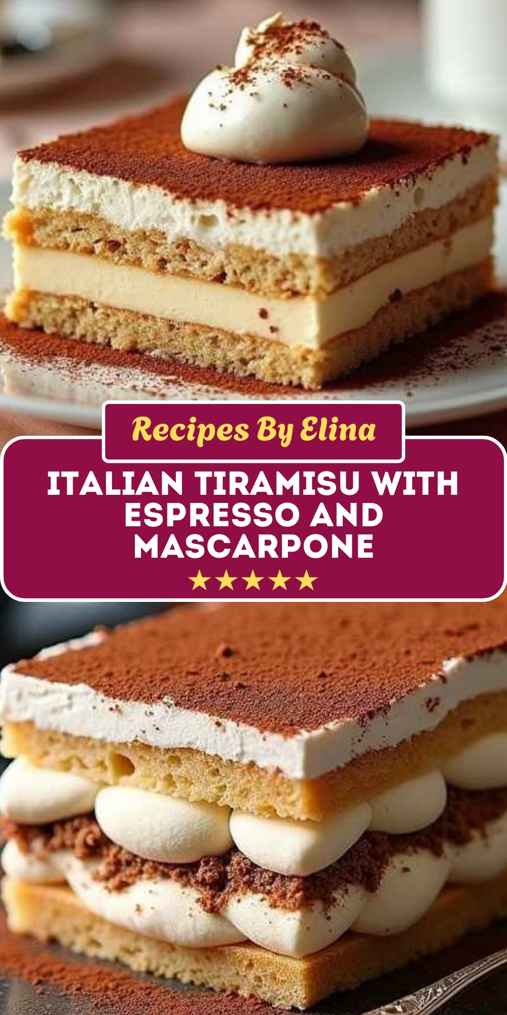 Italian Tiramisu with Espresso and Mascarpone