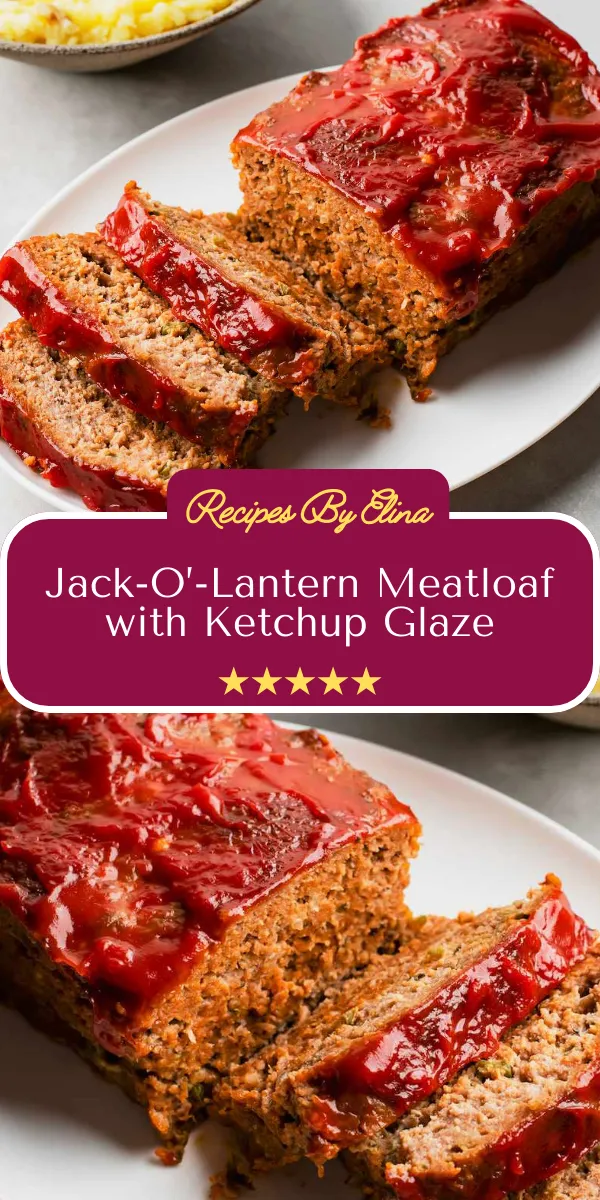 Jack-O’-Lantern Meatloaf with Ketchup Glaze