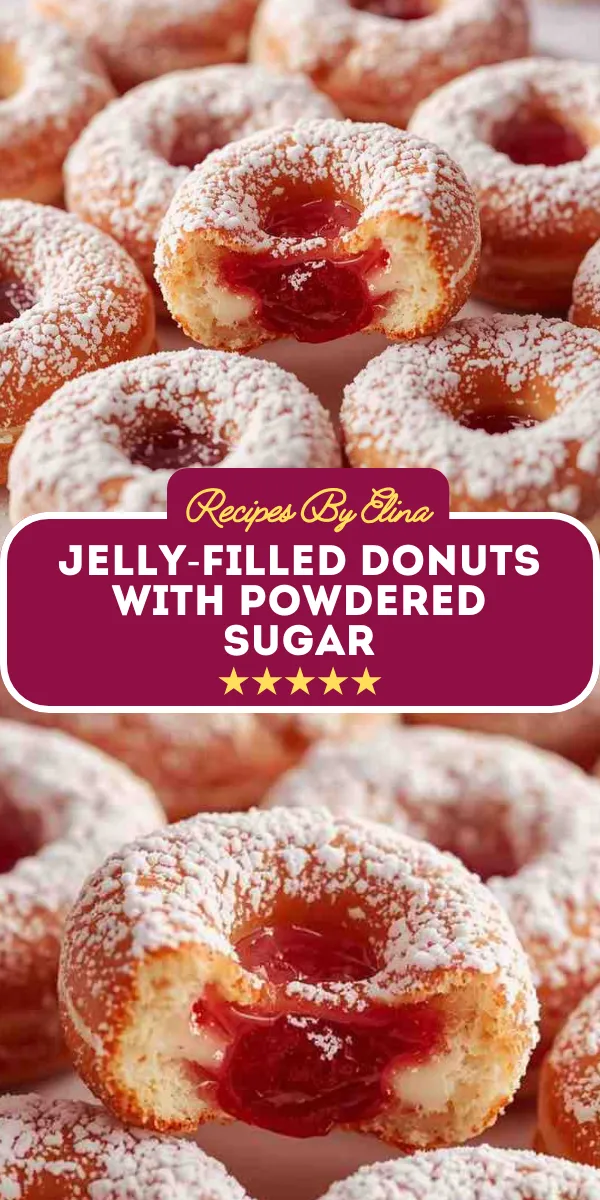 Jelly-Filled Donuts with Powdered Sugar