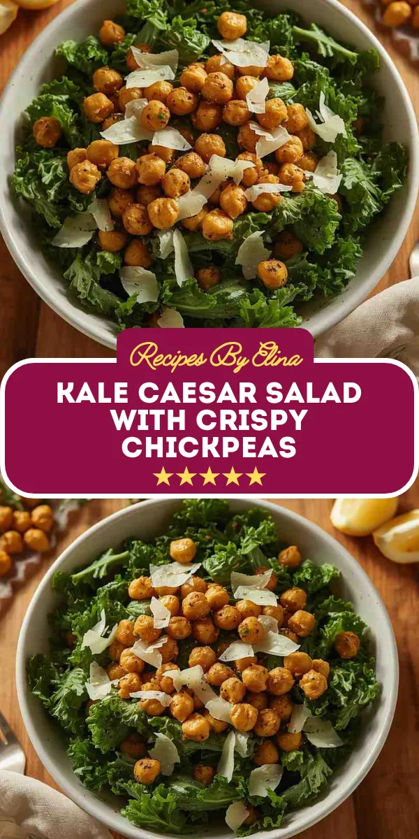 Kale Caesar Salad with Crispy Chickpeas