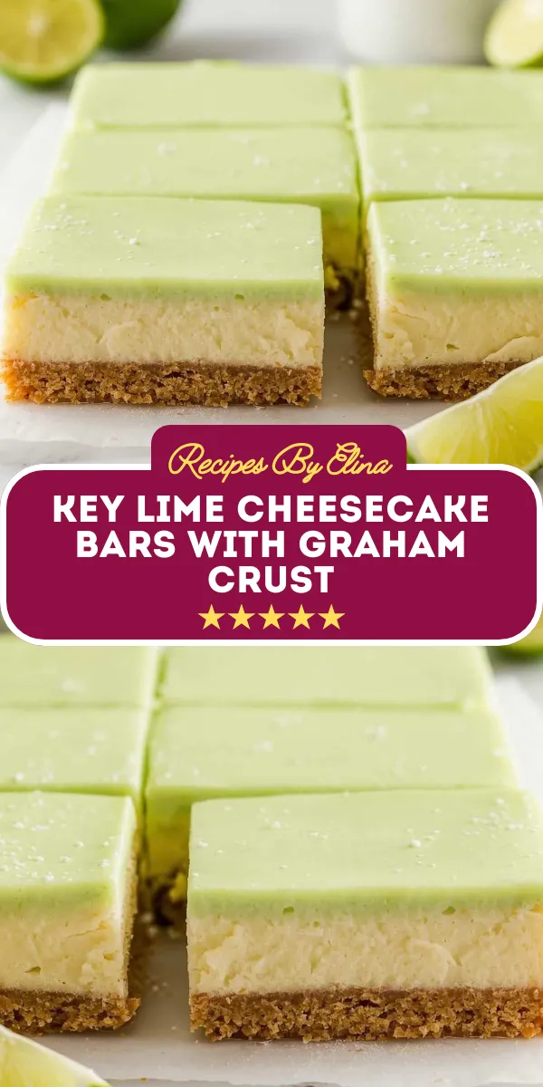 Key Lime Cheesecake Bars with Graham Crust