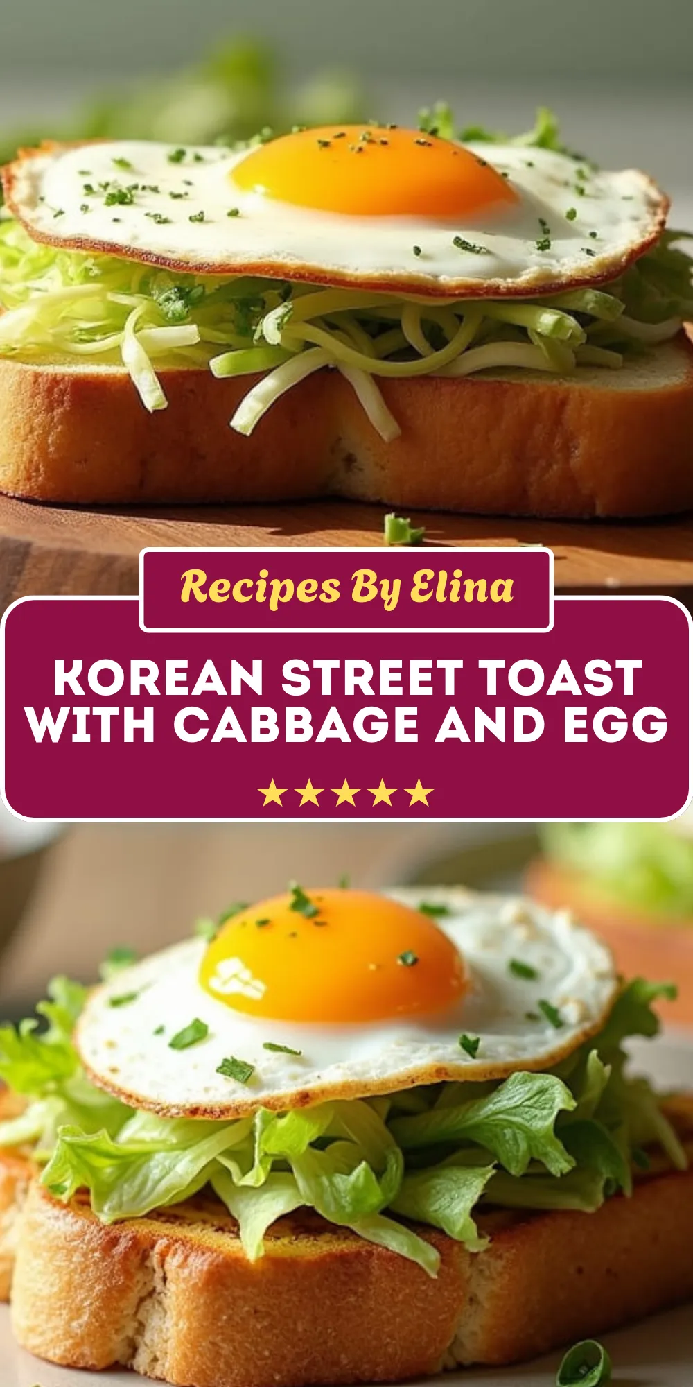 Korean Street Toast with Cabbage and Egg