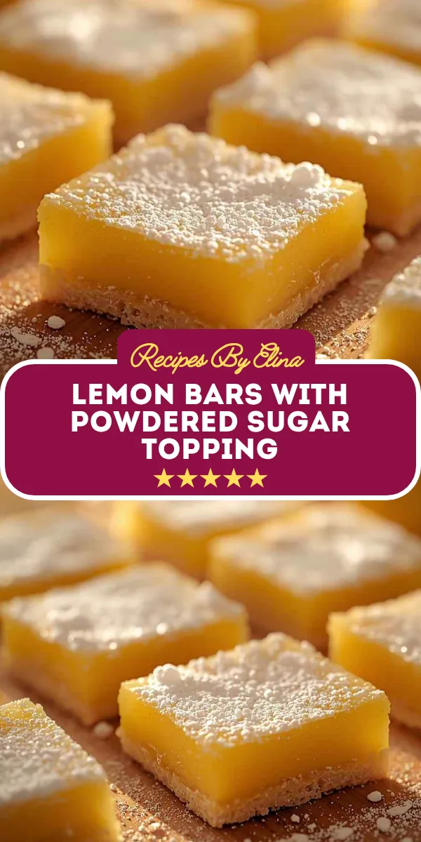 Lemon Bars with Powdered Sugar Topping