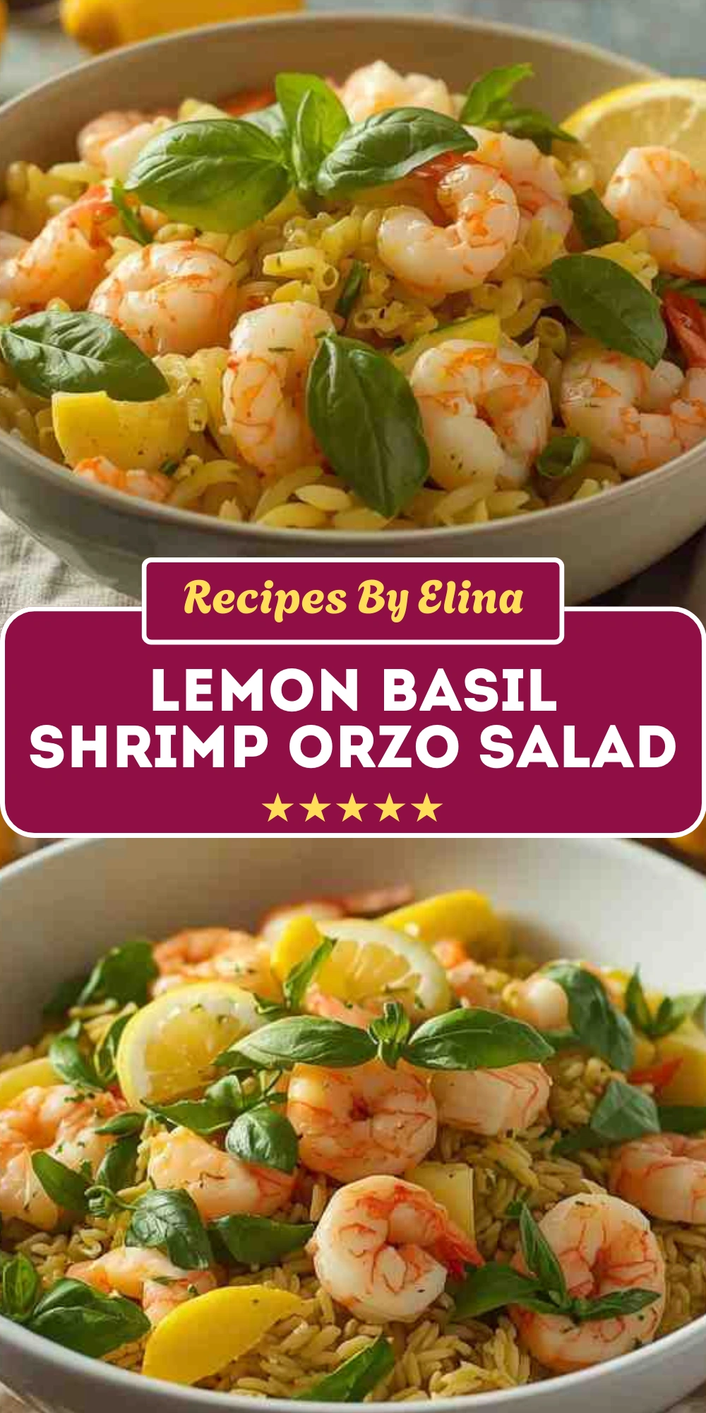 Lemon Basil Shrimp Orzo Salad