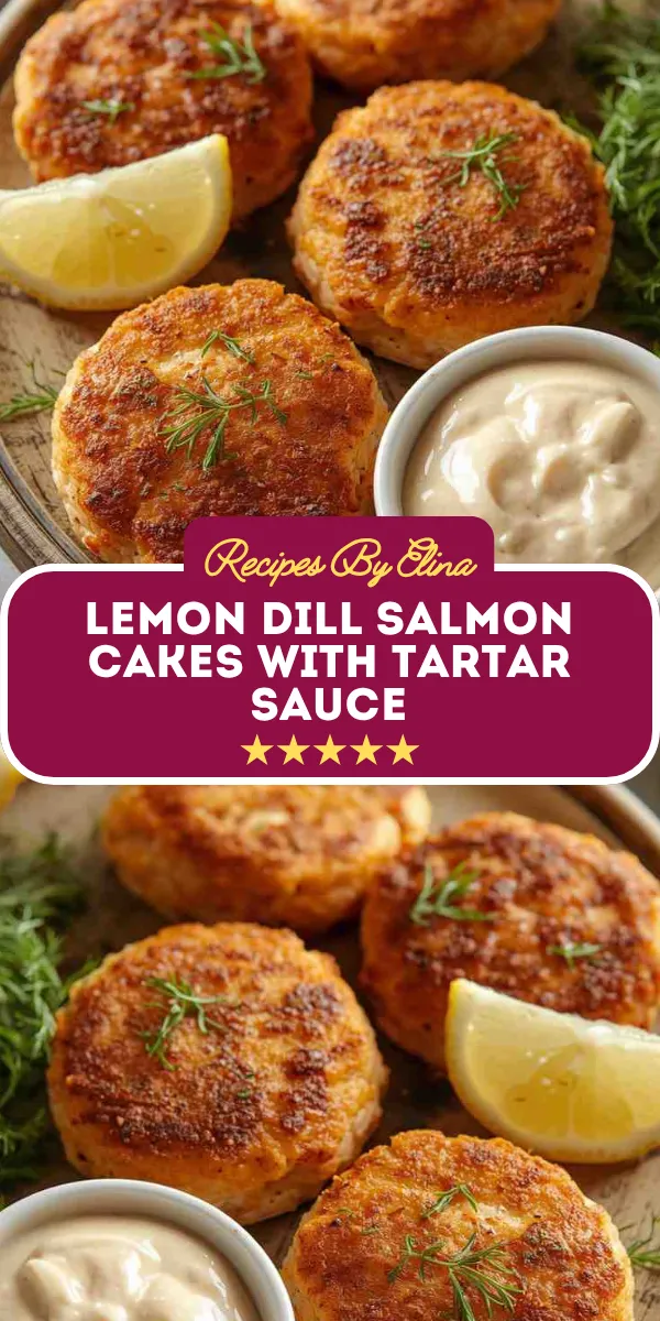 Lemon Dill Salmon Cakes with Tartar Sauce