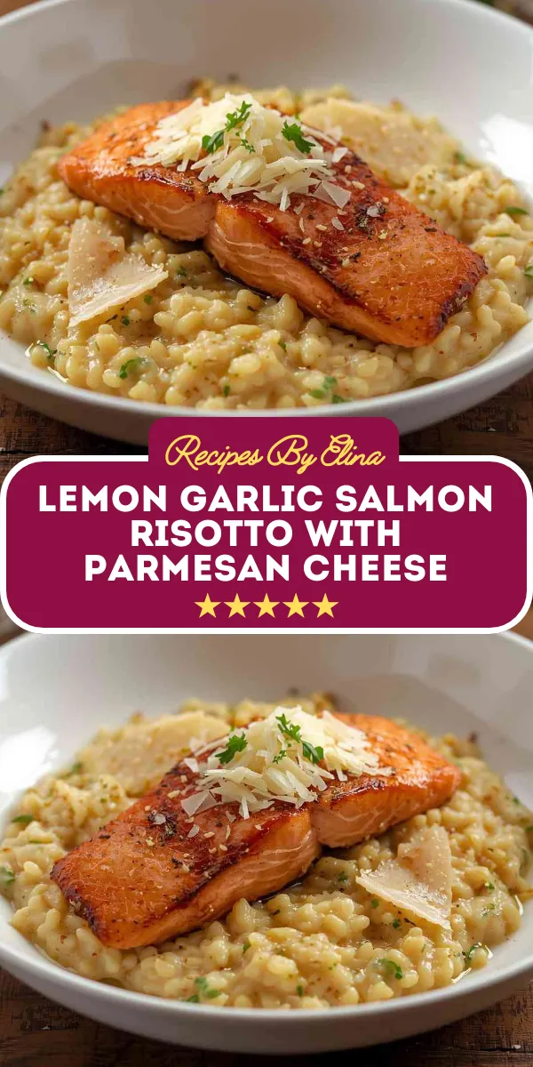 Lemon Garlic Salmon Risotto with Parmesan Cheese