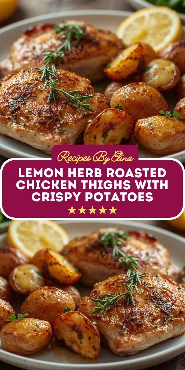 Lemon Herb Roasted Chicken Thighs with Crispy Potatoes