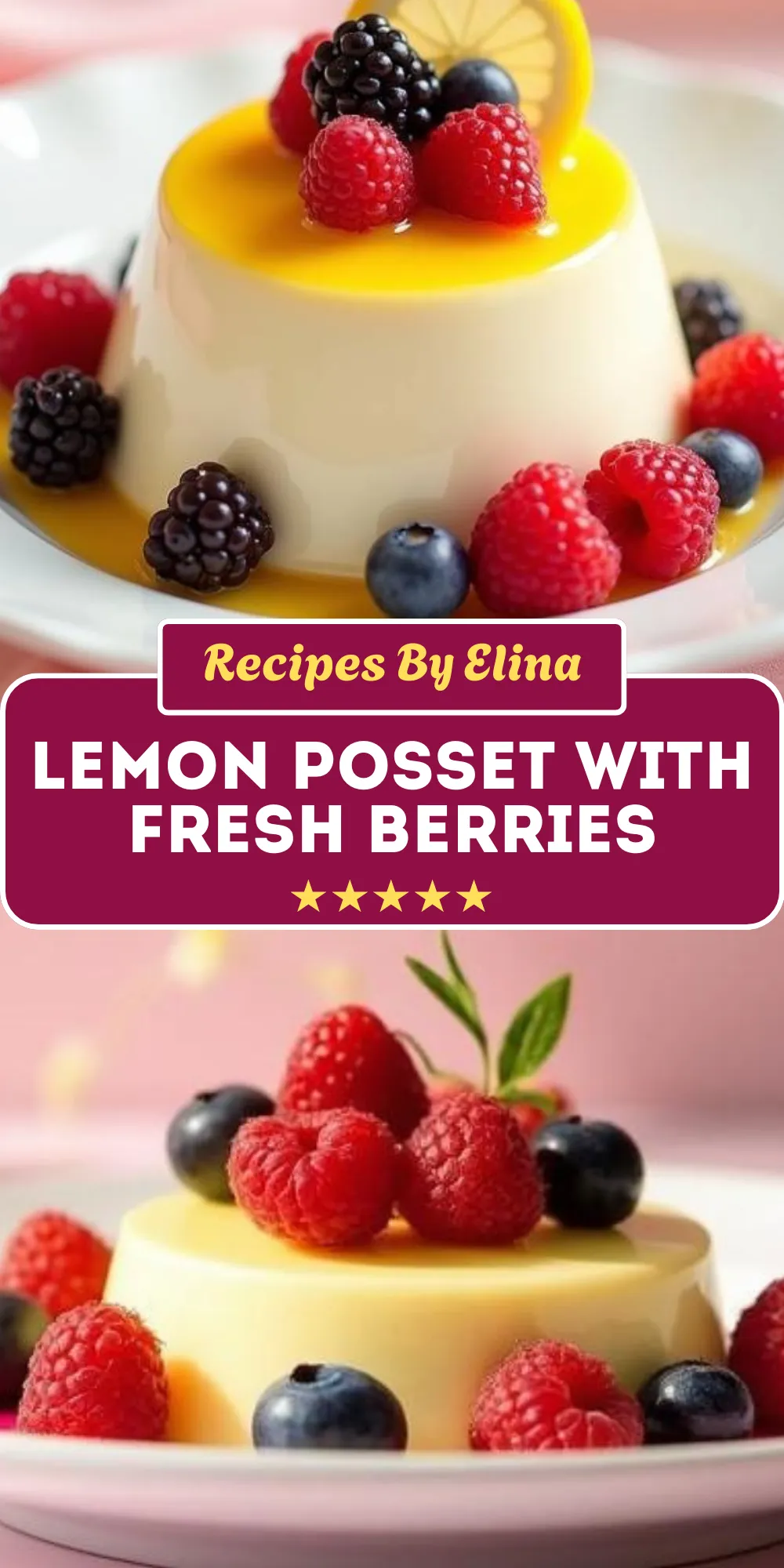 Lemon Posset with Fresh Berries