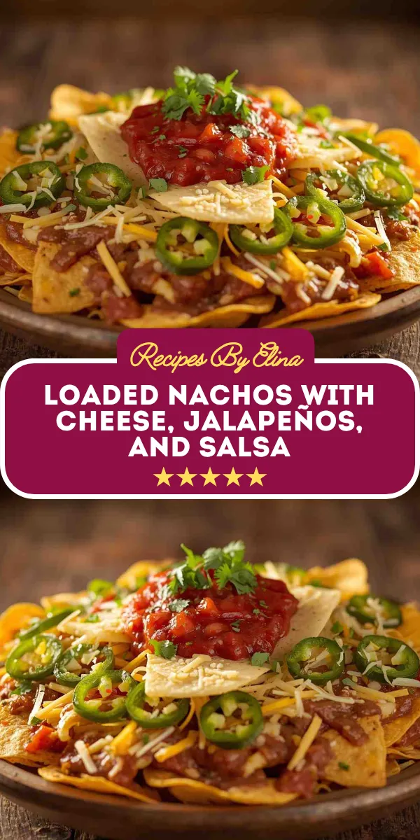 Loaded Nachos with Cheese, Jalapeños, and Salsa