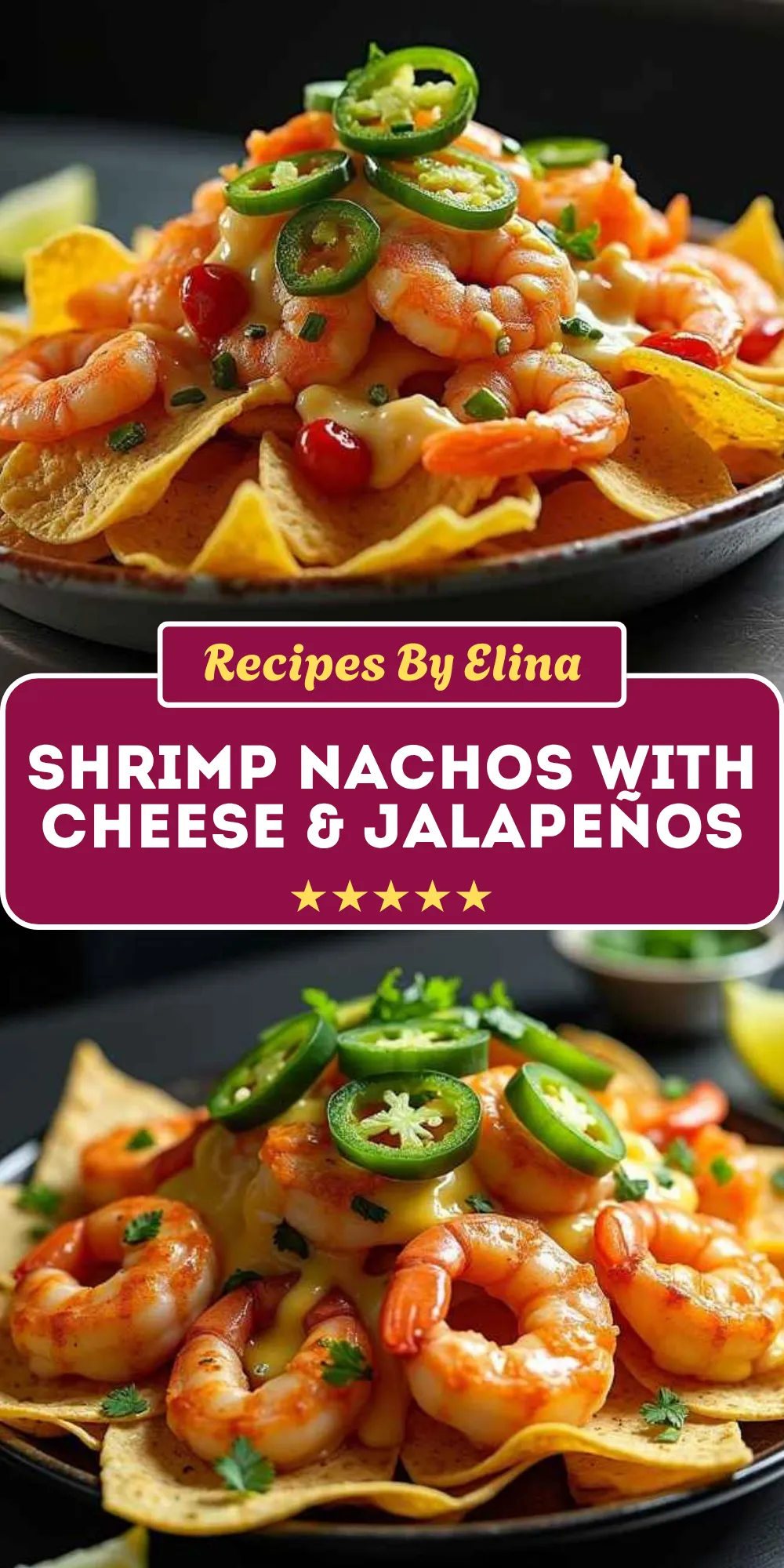 Loaded Shrimp Nachos with Cheese & Jalapeños