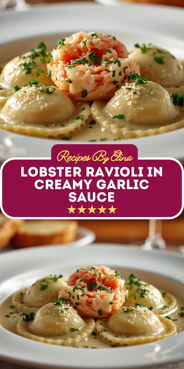 Lobster Ravioli in Creamy Garlic Sauce