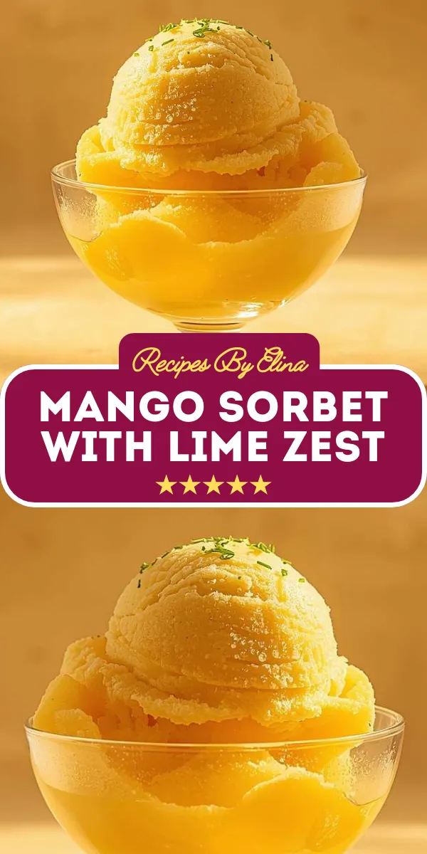 Mango Sorbet with Lime Zest