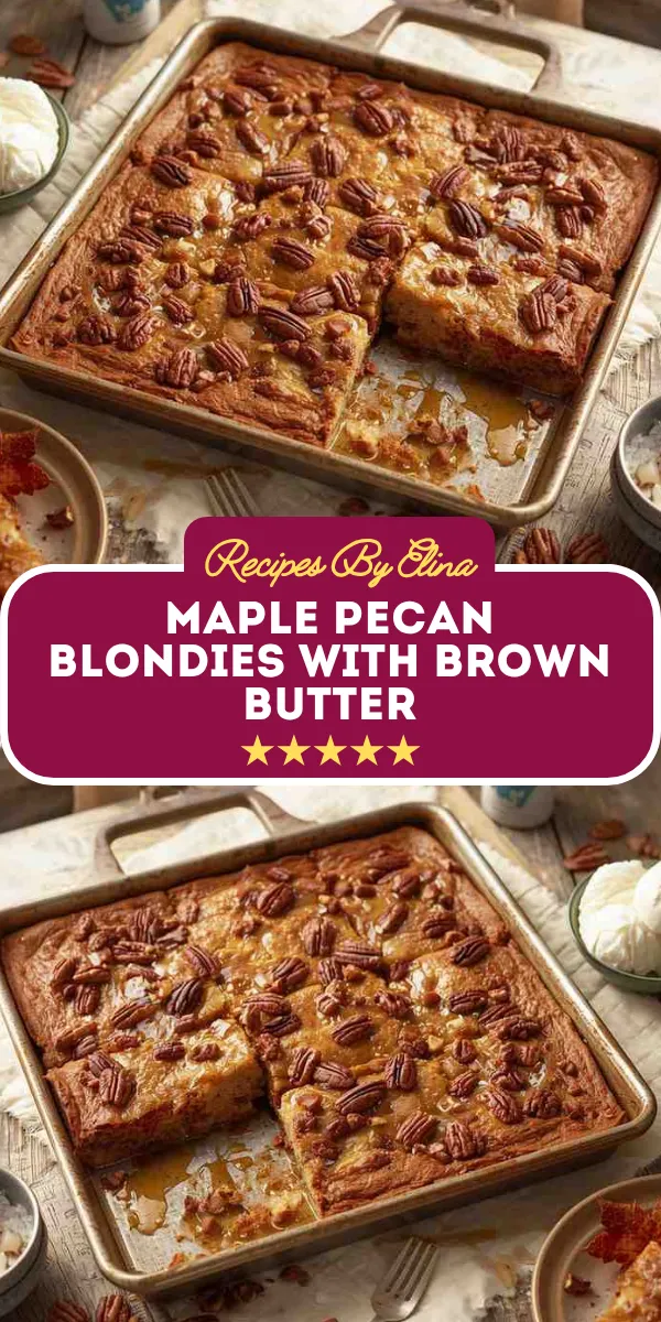Maple Pecan Blondies with Brown Butter