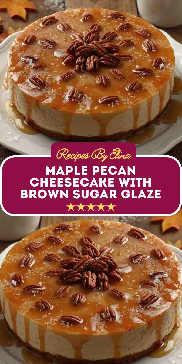 Maple Pecan Cheesecake with Brown Sugar Glaze