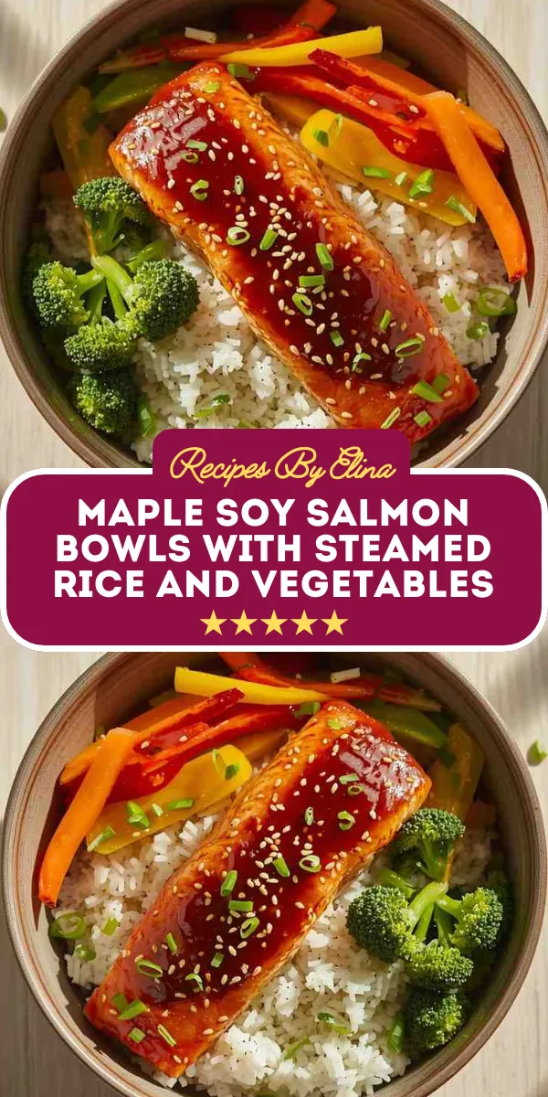 Maple Soy Salmon Bowls with Steamed Rice and Vegetables