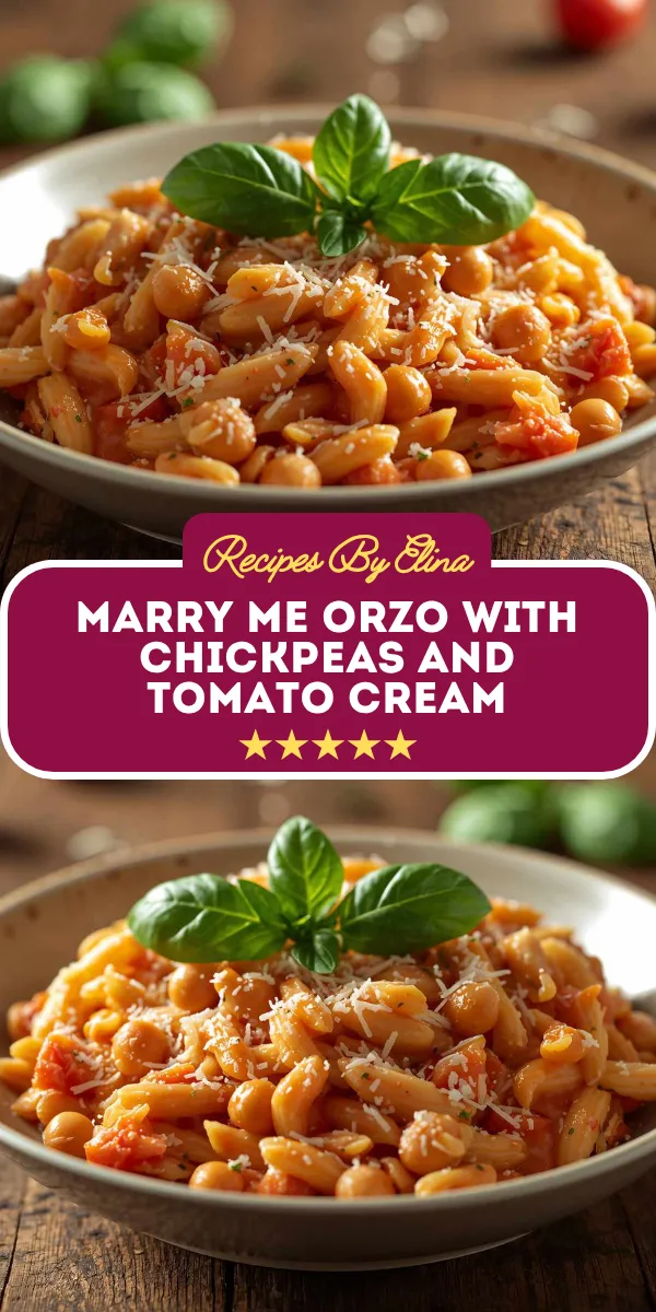 Marry Me Orzo with Chickpeas and Tomato Cream