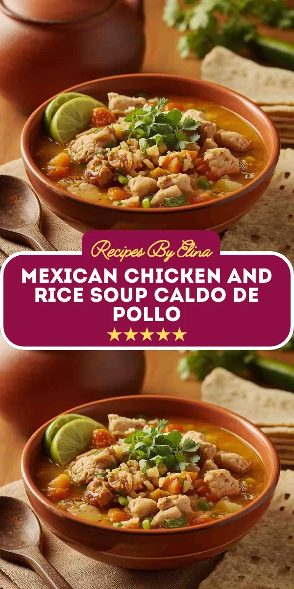 Mexican Chicken and Rice Soup Caldo de Pollo