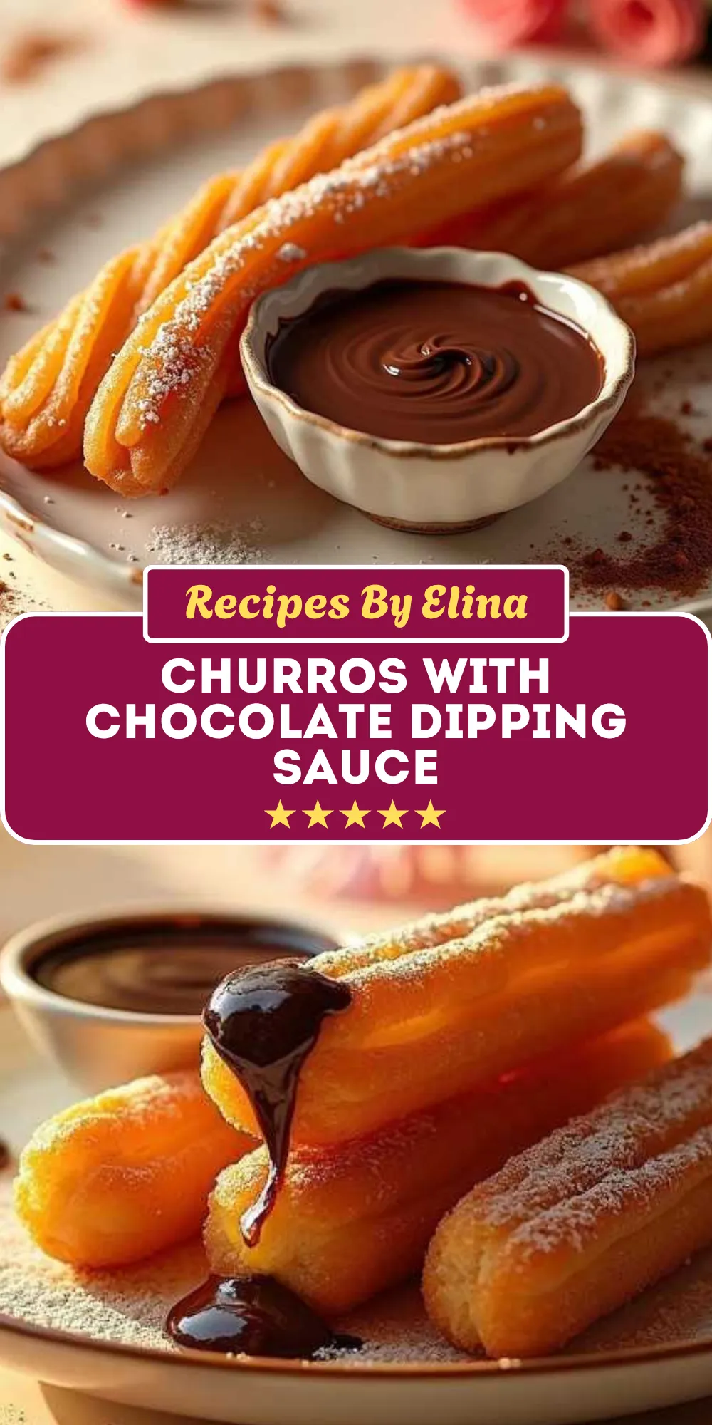 Mexican Churros with Chocolate Dipping Sauce