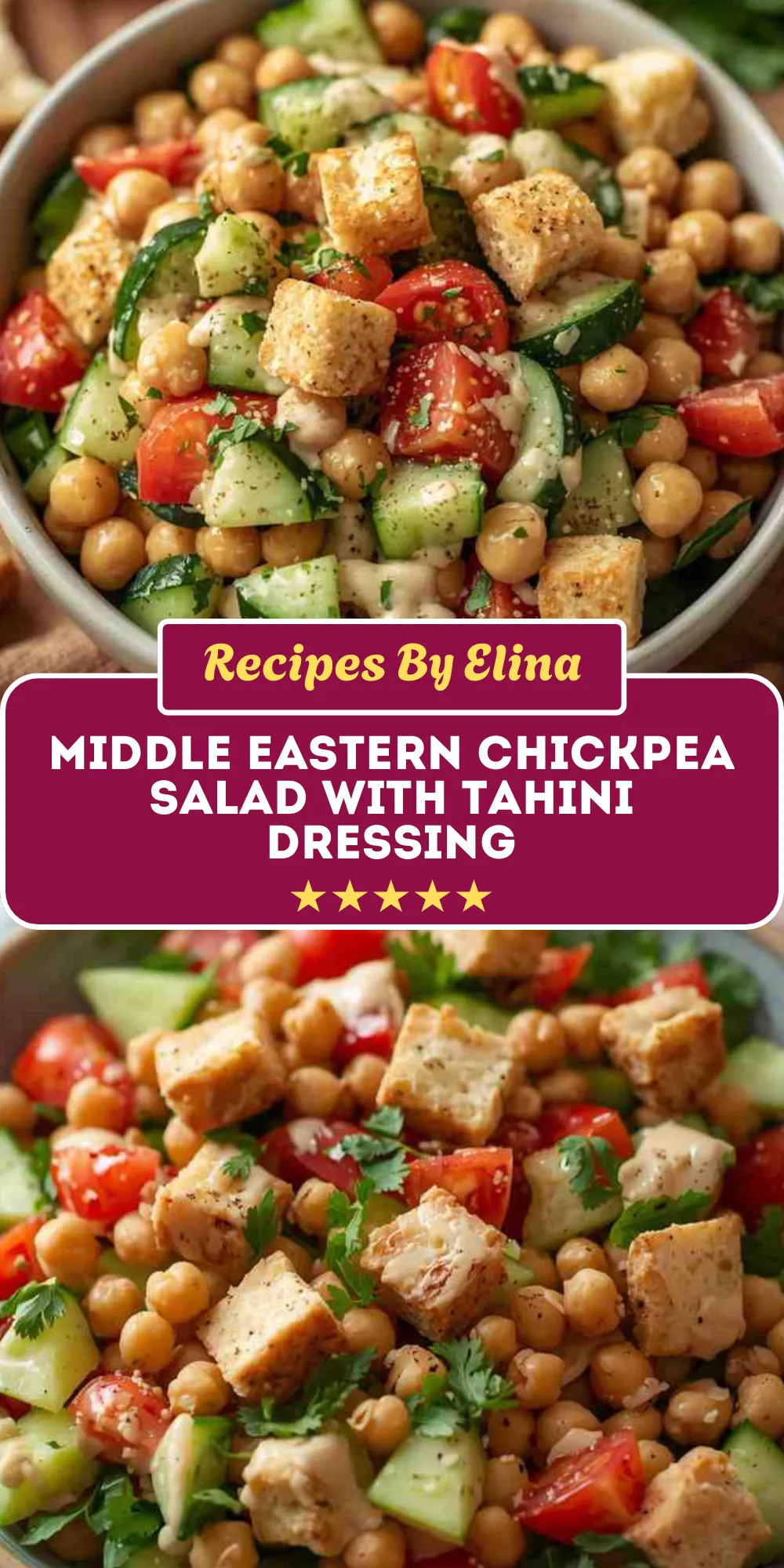 Middle Eastern Chickpea Salad with Tahini Dressing