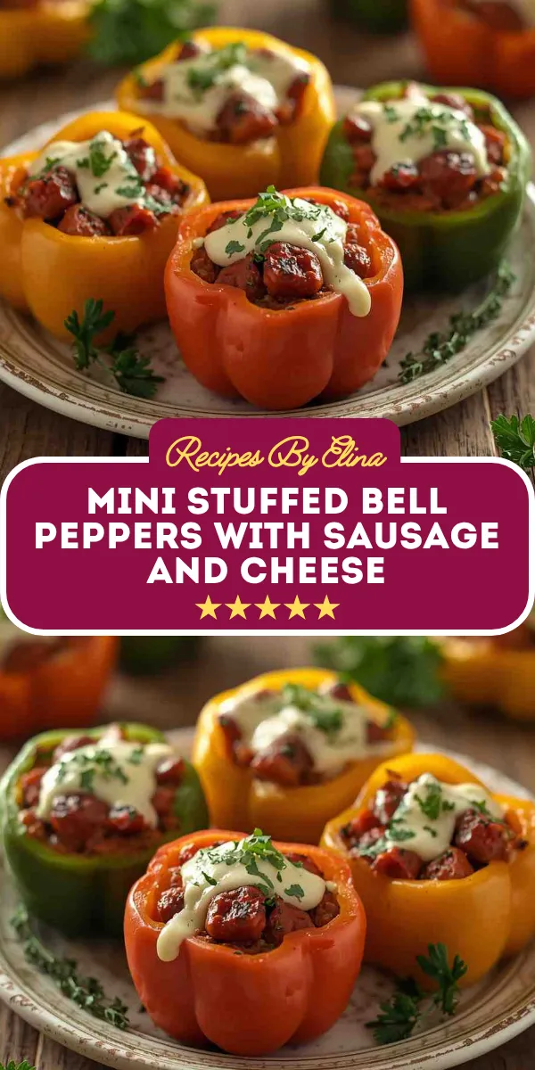 Mini Stuffed Bell Peppers with Sausage and Cheese