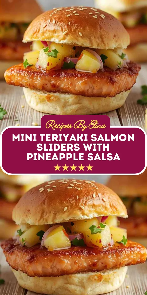 Mini Teriyaki Salmon Sliders with Pineapple Salsa