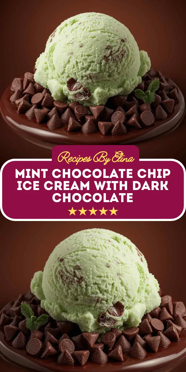 Mint Chocolate Chip Ice Cream with Dark Chocolate