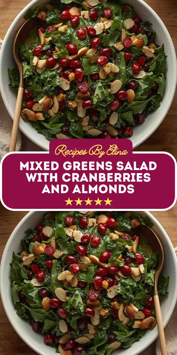 Mixed Greens Salad with Cranberries and Almonds