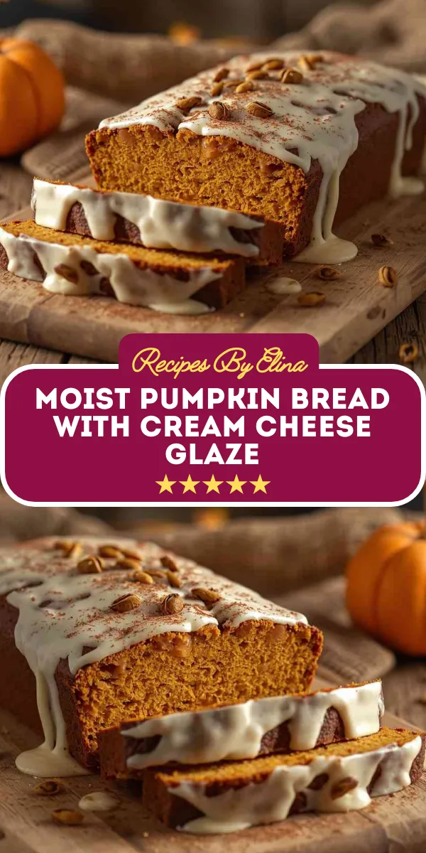 Moist Pumpkin Bread with Cream Cheese Glaze