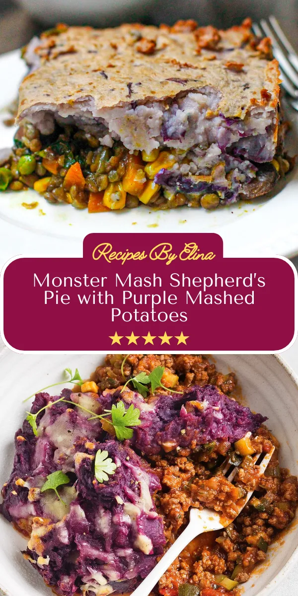 Monster Mash Shepherd’s Pie with Purple Mashed Potatoes