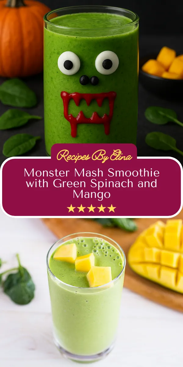 Monster Mash Smoothie with Green Spinach and Mango