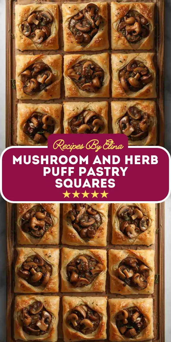 Mushroom and Herb Puff Pastry Squares