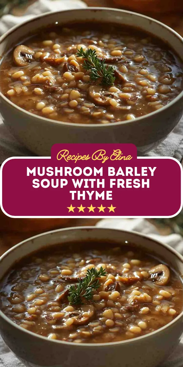 Mushroom Barley Soup with Fresh Thyme